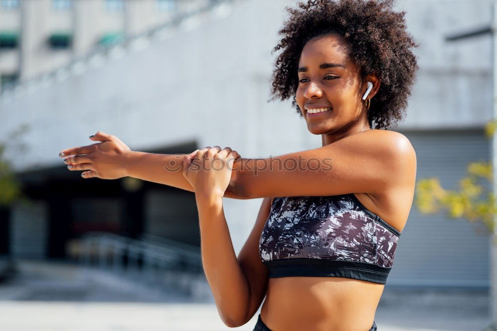 Similar – Black woman, afro hairstyle, running outdoors