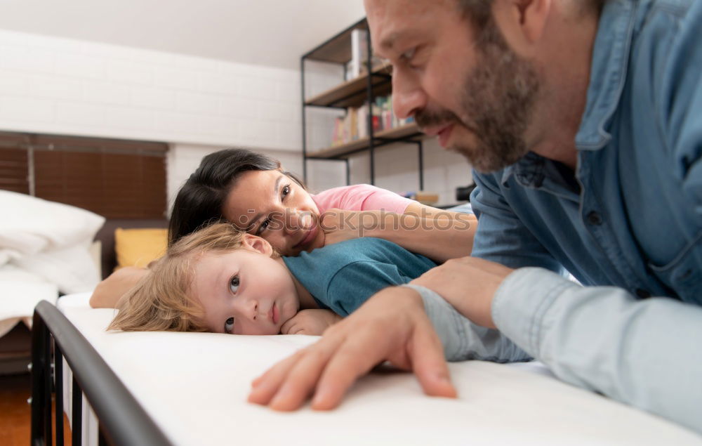 Similar – Image, Stock Photo Toddler playing memory with her daddy