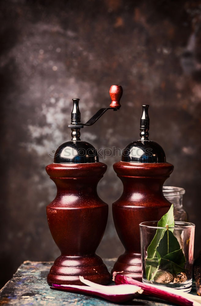 Image, Stock Photo Old salt and pepper mills on kitchen table