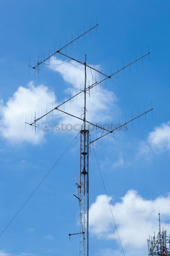 Similar – radio antenna in the forest, radio telecommunication mast TV antennas, blue sky, radio antenna