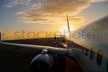 Similar – Image, Stock Photo evening flight Airplane