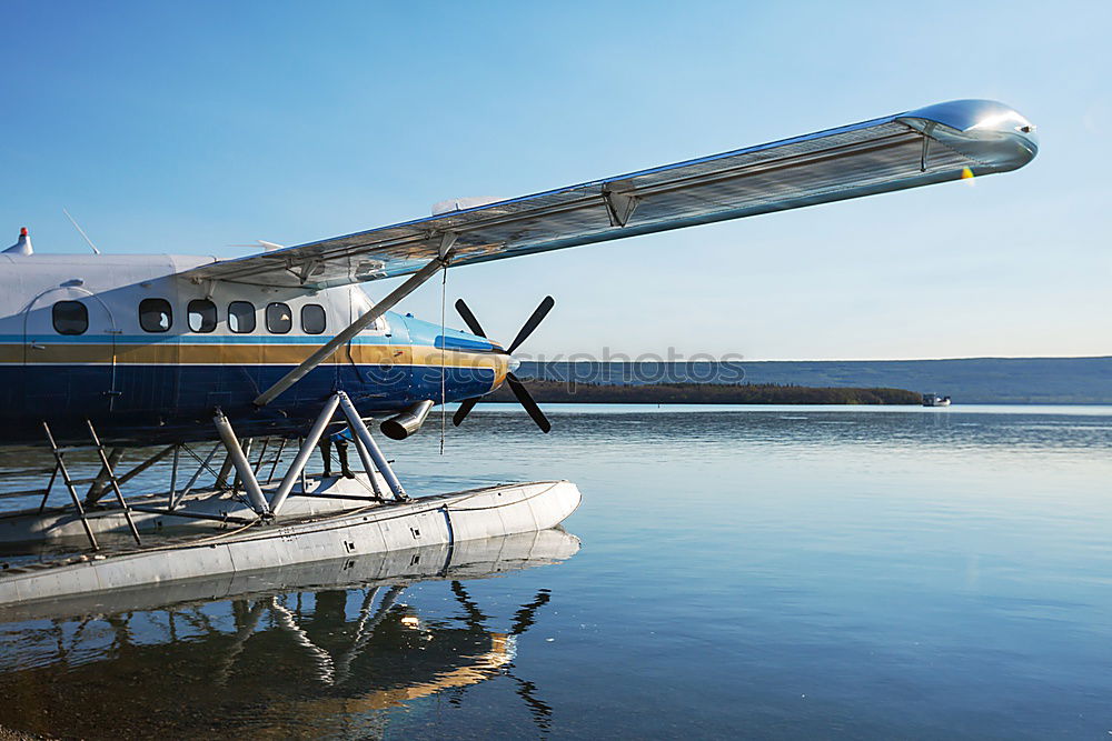 Image, Stock Photo Hydroplane parked at the pier in maldives