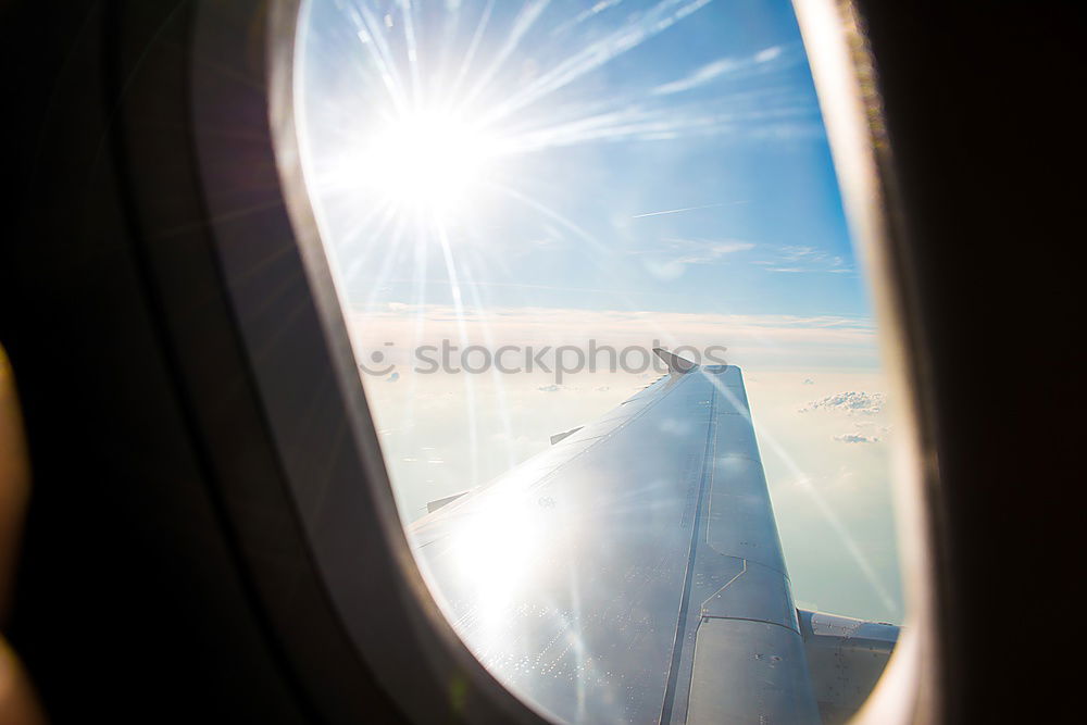 Similar – Image, Stock Photo evening flight Airplane