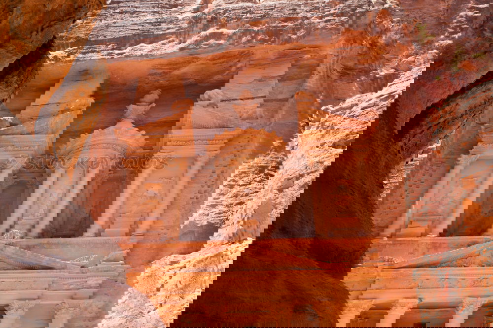Similar – Image, Stock Photo Camels on ground against ancient temple carved in rock