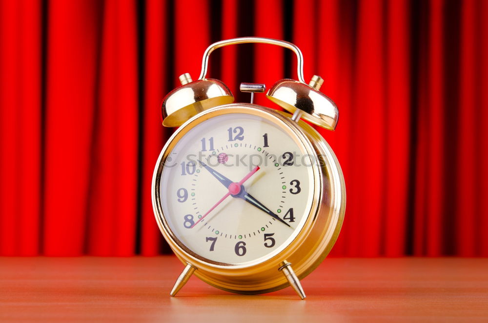 Similar – Image, Stock Photo Retro alarm clock with bells over red paper background close up