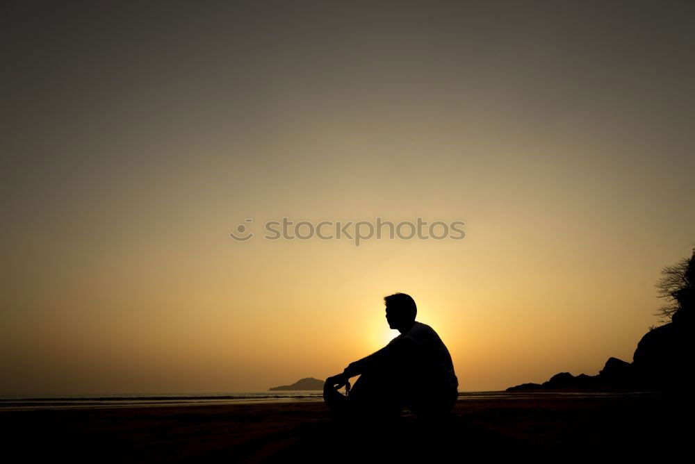 Similar – Image, Stock Photo Angler in front of sunset at sea, evening atmosphere, relaxation, hobby