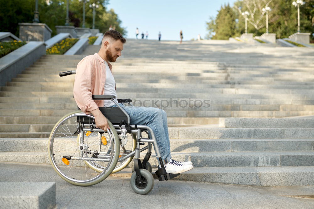 Similar – Image, Stock Photo Handsome young man using mobile phone and fixed gear bicycle.