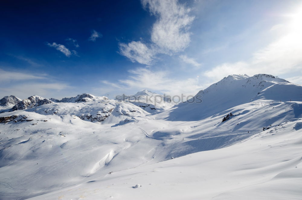 Similar – Image, Stock Photo Snowy landscape with low sun level