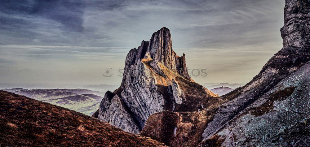 Similar – Image, Stock Photo rock face, trees, valley