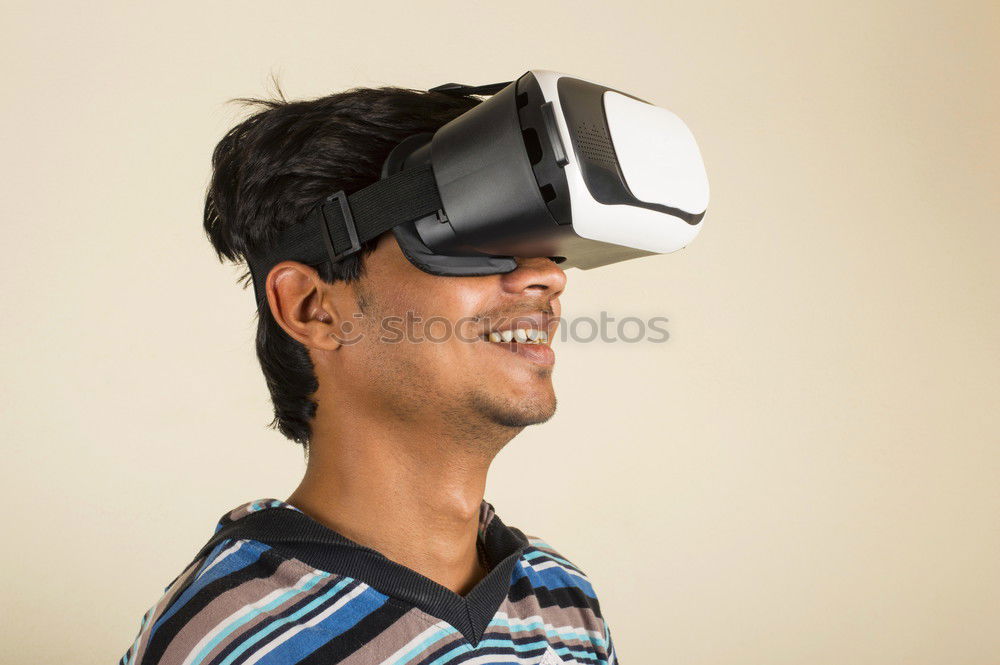 Similar – Image, Stock Photo woman playing with VR-headset glasses.