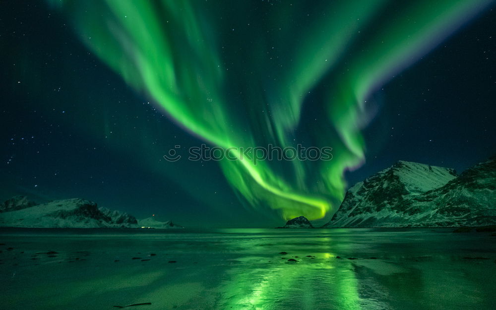 Similar – Northern lights over Vestrahorn, Iceland