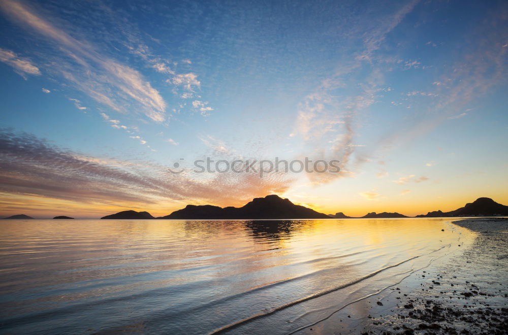 Similar – Image, Stock Photo Sunrise on the ocean