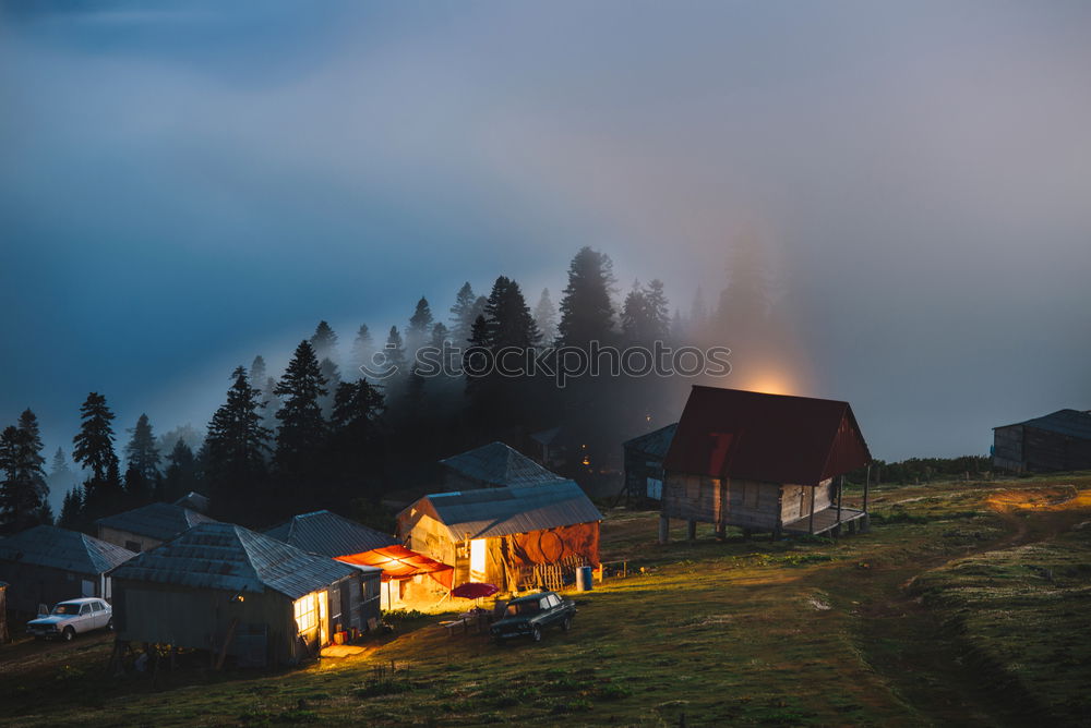 Similar – Image, Stock Photo Slovenian town with lake and mountains