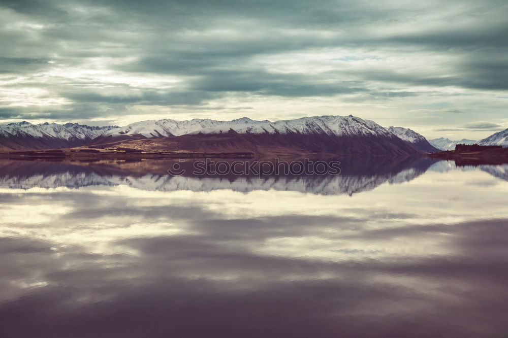 Image, Stock Photo reflection Winter Mountain