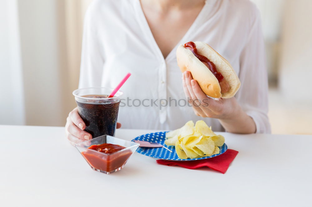 Similar – Image, Stock Photo Crop friends having meal while traveling