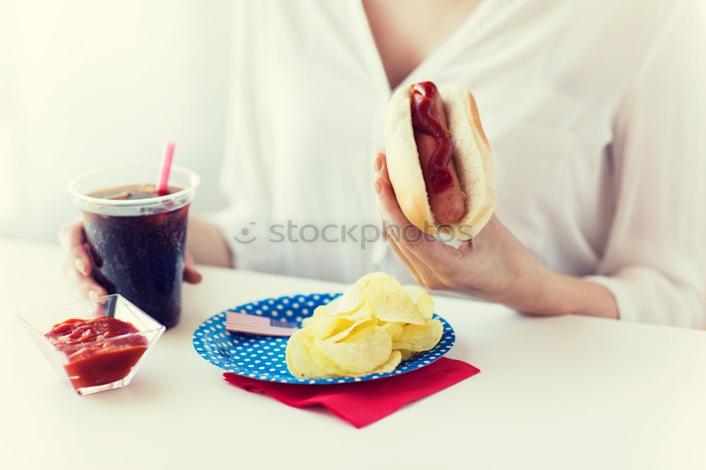 Similar – Image, Stock Photo Crop friends having meal while traveling