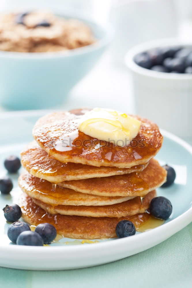 Similar – Image, Stock Photo Pancakes with raspberries and blueberries