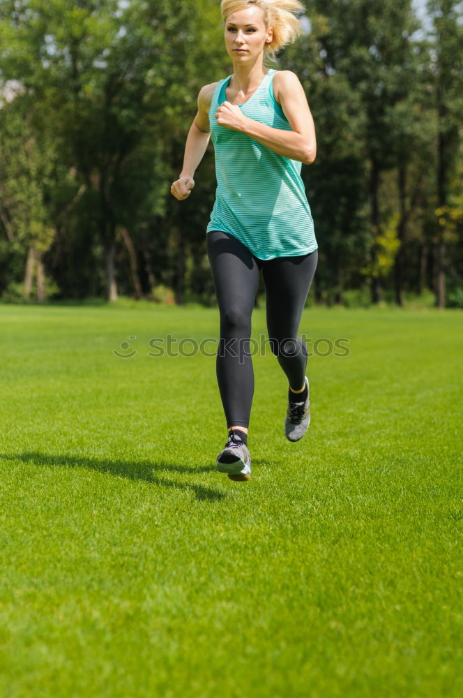 Similar – Runner woman jogging at the park