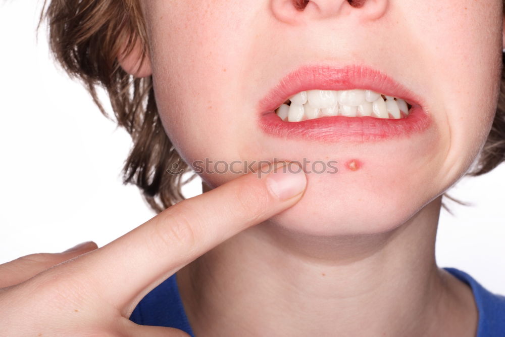 Similar – Image, Stock Photo Bearded angry man with Red Lipstick on his lips