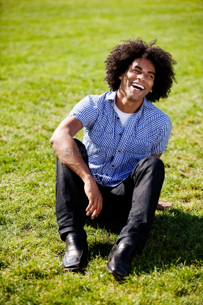 Similar – Image, Stock Photo Afro young man using mobile phone and fixed gear bicycle