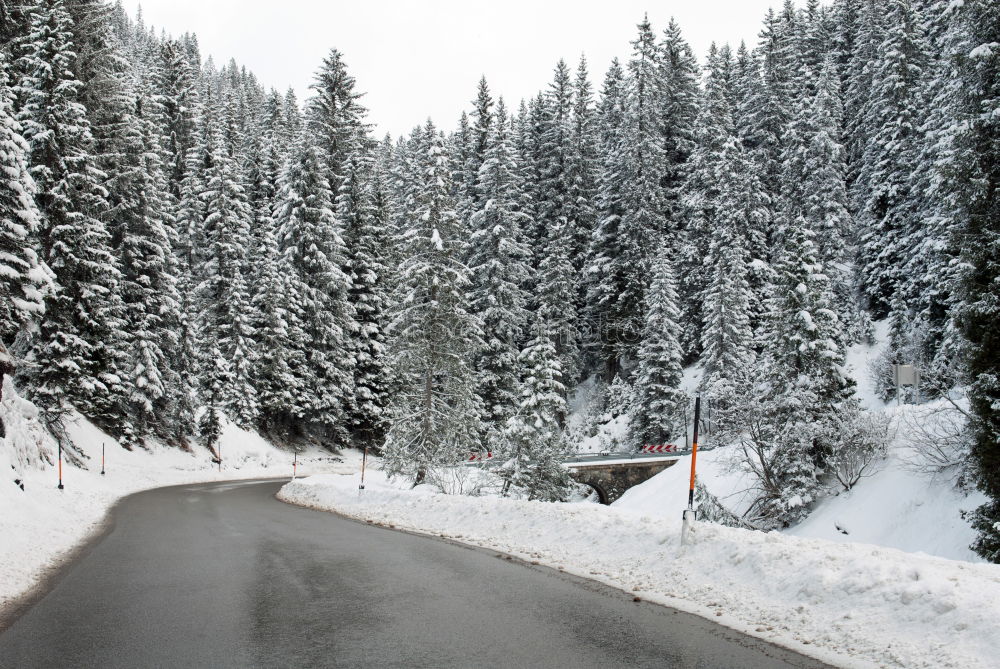 Similar – Image, Stock Photo Aerial landscape with meandering snowy winter mountain road with a moving truck