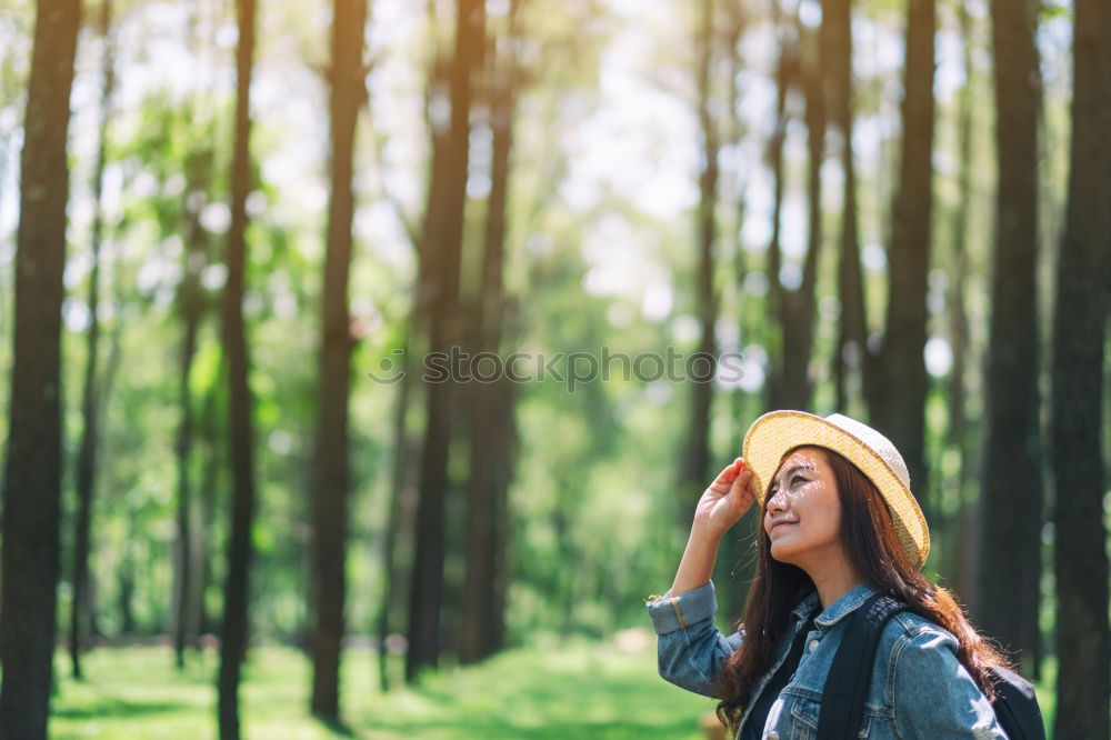 Similar – Image, Stock Photo Blonde girl drinking coffee in park sitting on grass