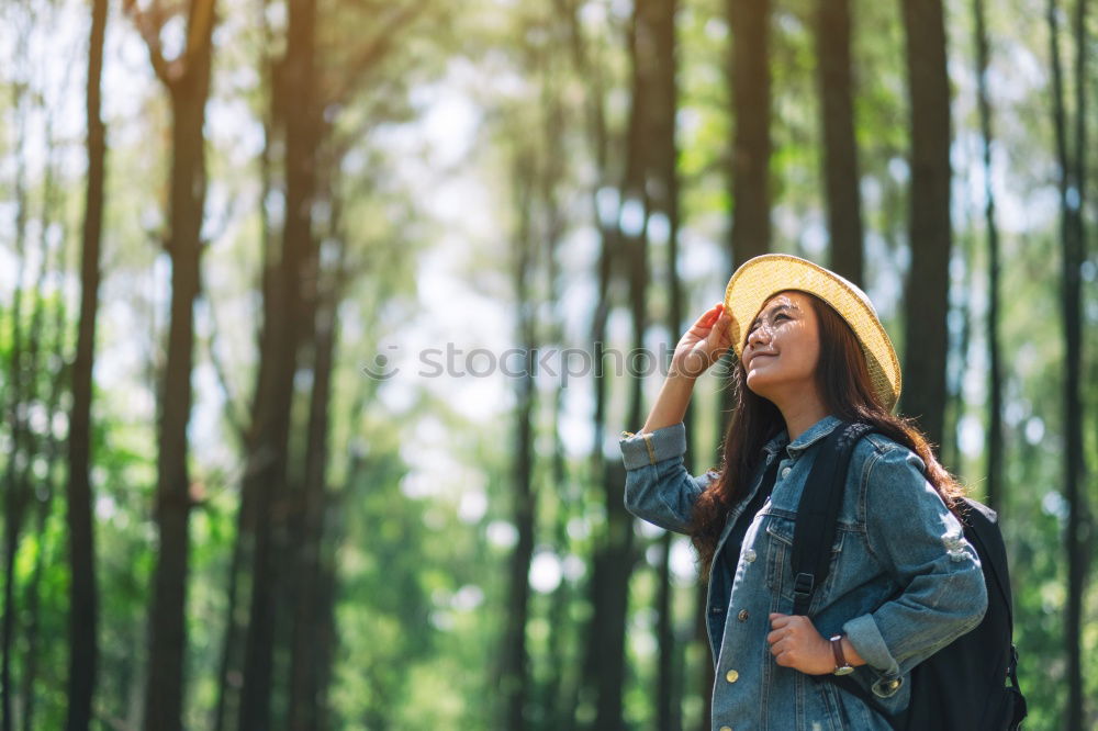 Similar – Image, Stock Photo Woman taking shots in forest