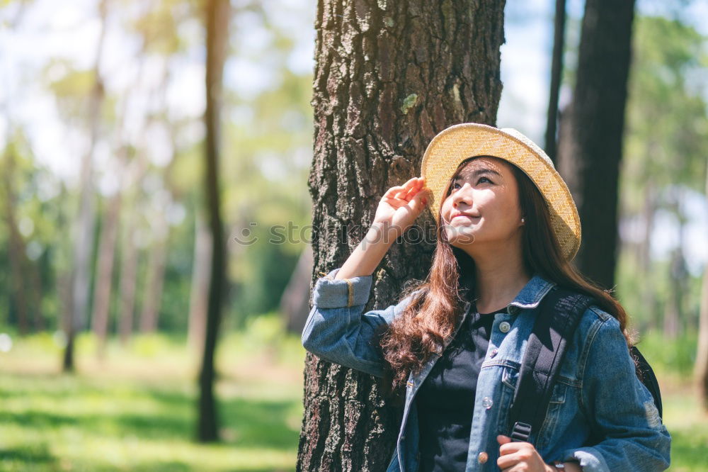 Similar – Image, Stock Photo Woman taking shots in forest