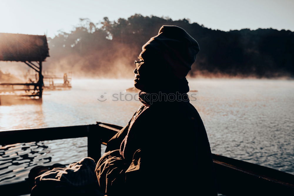 Similar – Image, Stock Photo Bearded man having a break in the forest