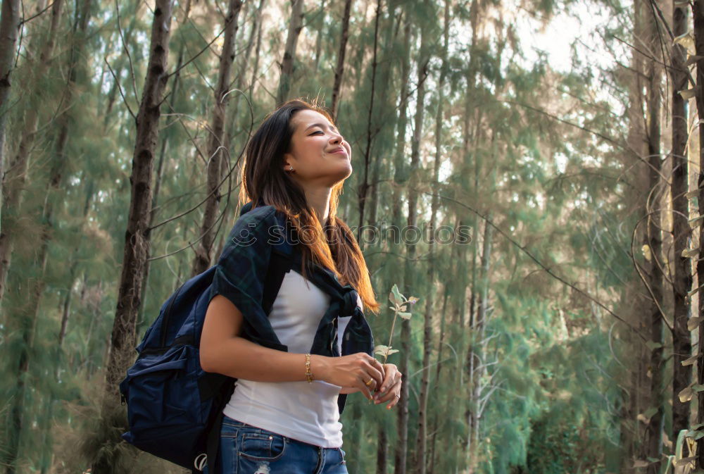 Similar – Image, Stock Photo Woman taking shots in forest