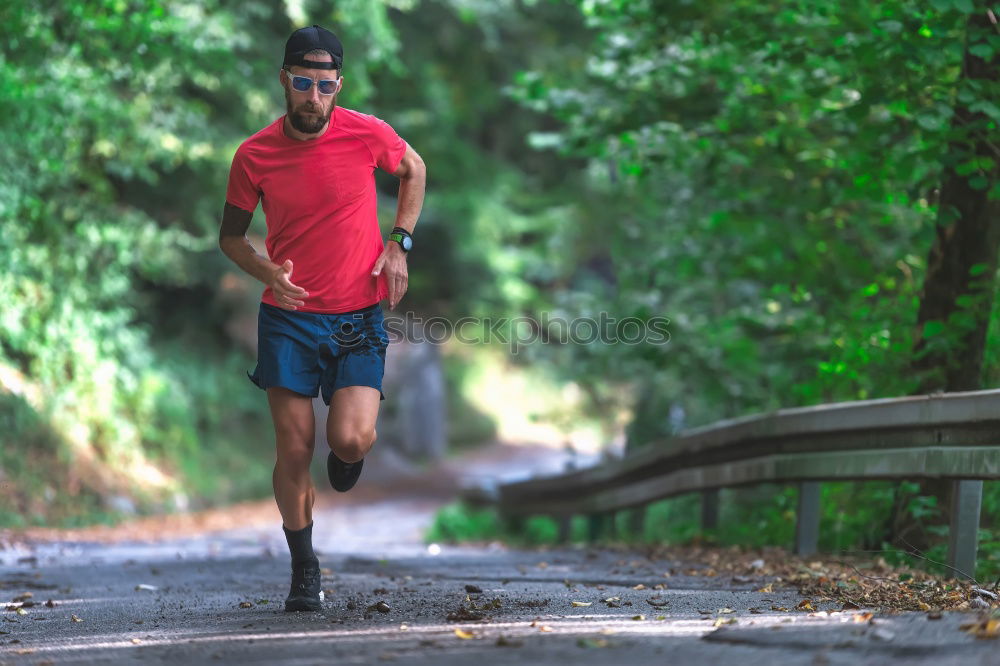 Similar – Image, Stock Photo Disabled man athlete training with leg prosthesis.