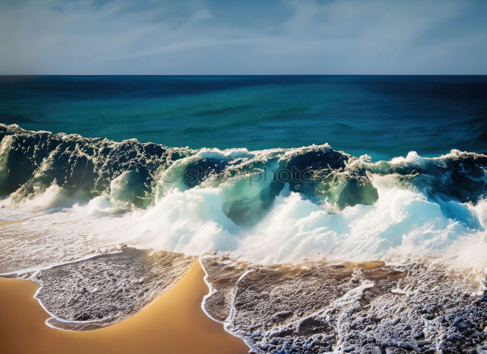 Similar – Ocean Waves Crushing On Beautiful Beach Shore