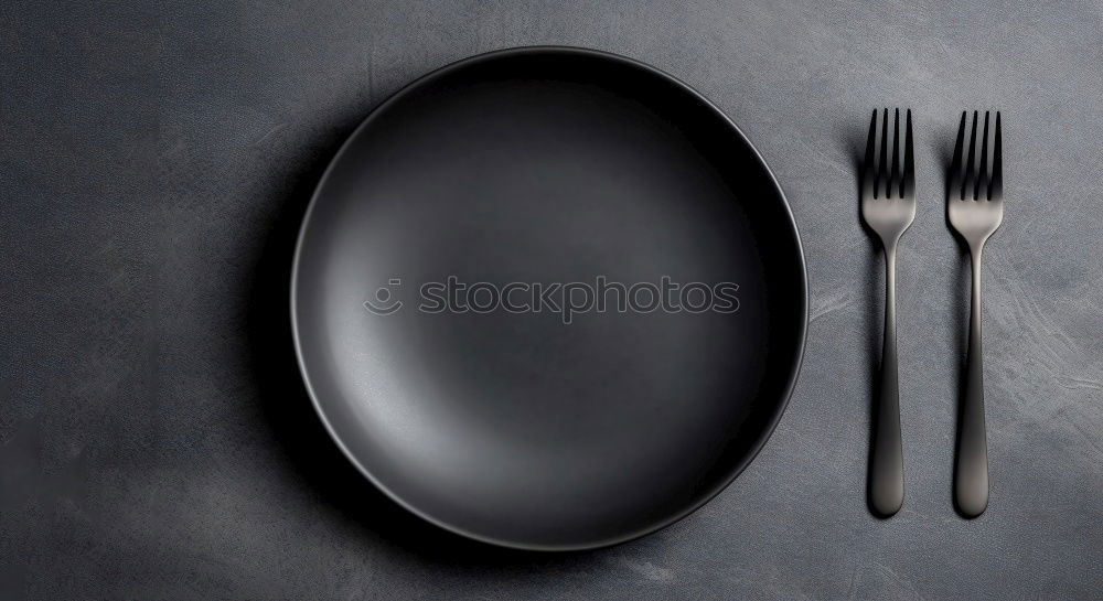 Similar – white square plate and iron cutlery