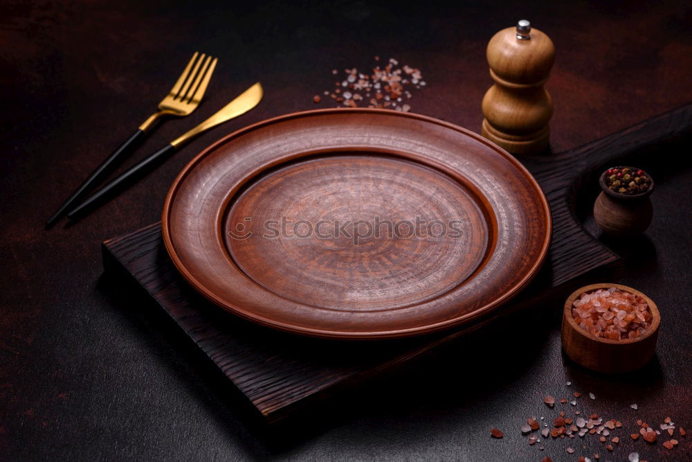 Similar – Tea set on dark background with teapot