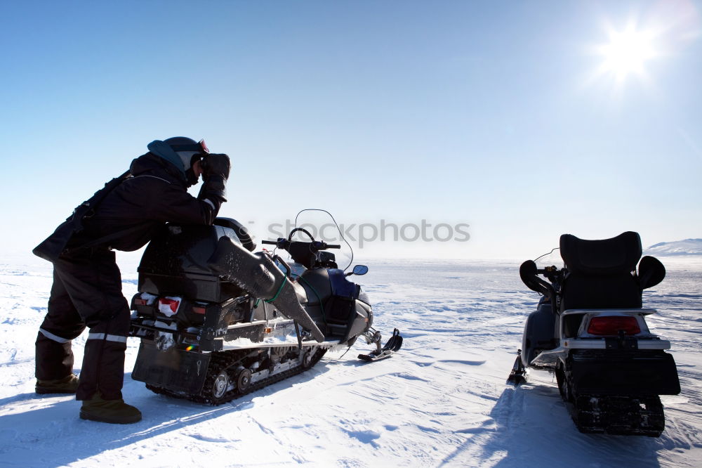 Similar – Image, Stock Photo Man with motorcycle in snowy highlands