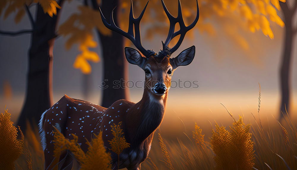 Similar – fallow deer hind in beautiful morning light