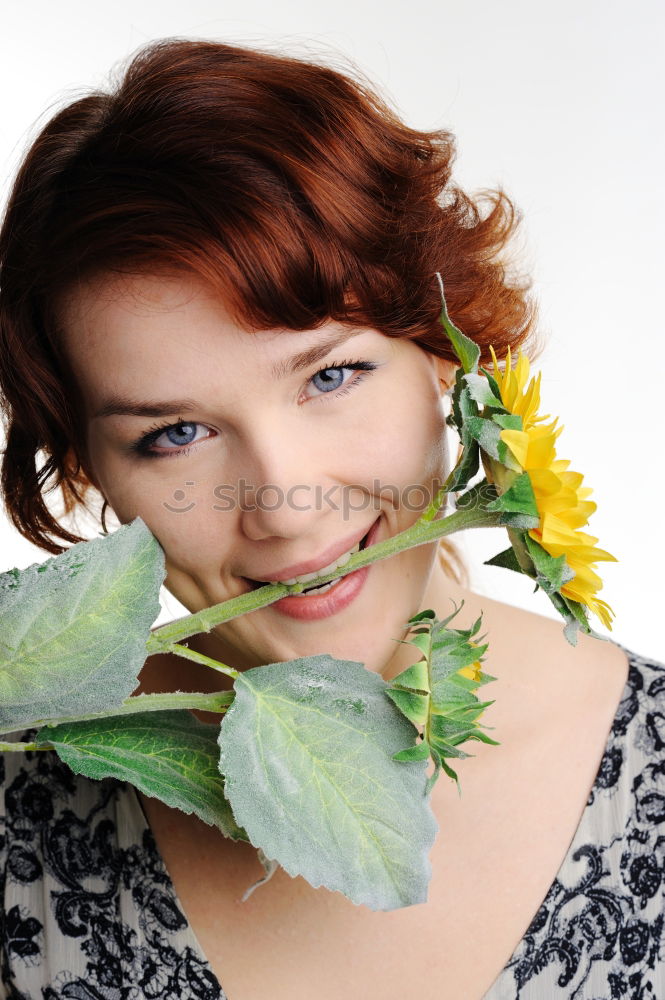 Similar – Woman with flower wreath