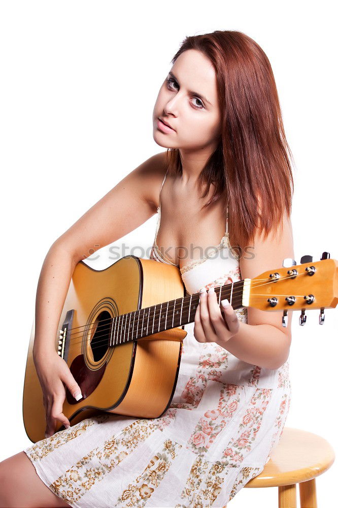 Similar – Schöne Frau, die Gitarre spielt.