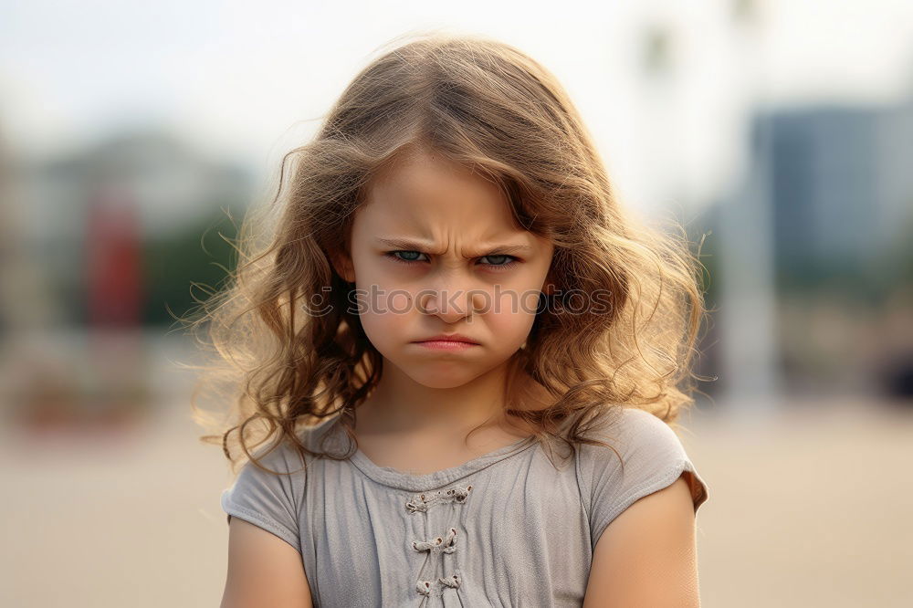 Similar – Image, Stock Photo One happy little girl playing in park at the day time.
