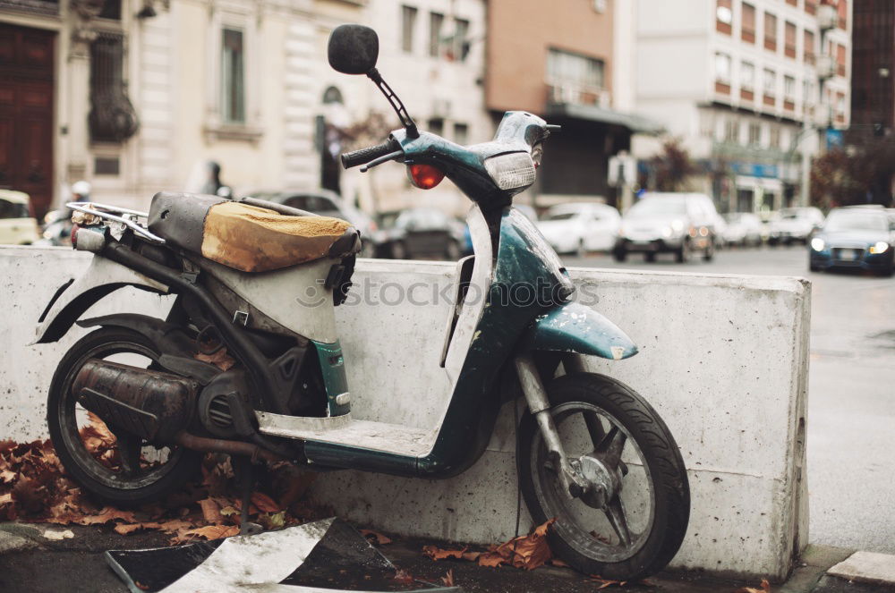 Young woman in custom motorbike