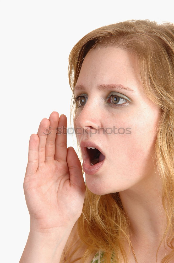 Similar – Image, Stock Photo Young woman is surprised