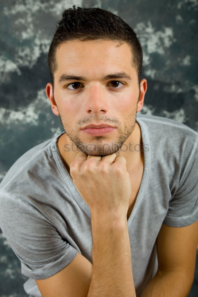 Similar – Image, Stock Photo Attractive guy in a old house with black jersey