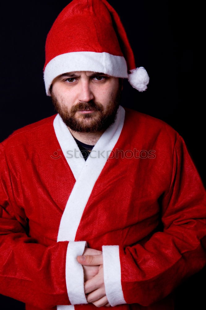 Similar – funny man at christmas on black background