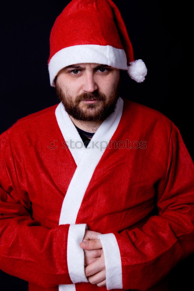 Similar – funny man at christmas on black background