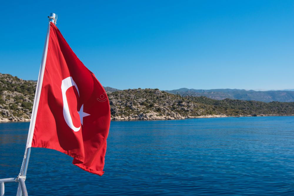 Similar – Image, Stock Photo View of Istanbul from the ferry with a flag in the wind