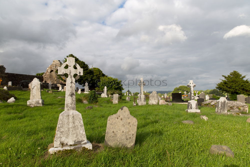 Similar – Image, Stock Photo Celtic tombstones in Cornwall