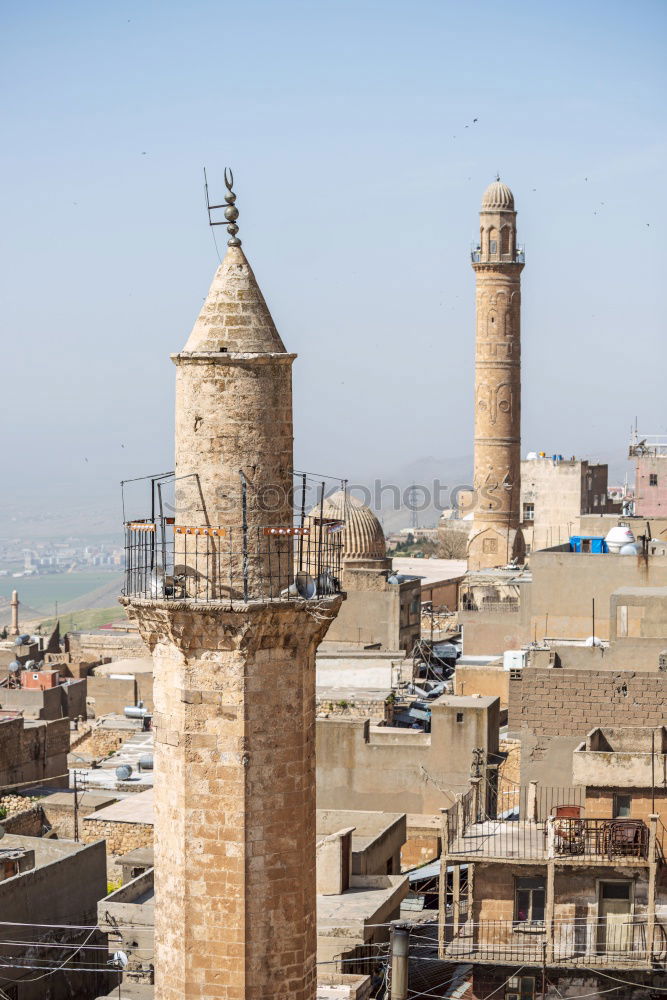 Skyline of Khiva with cemetery