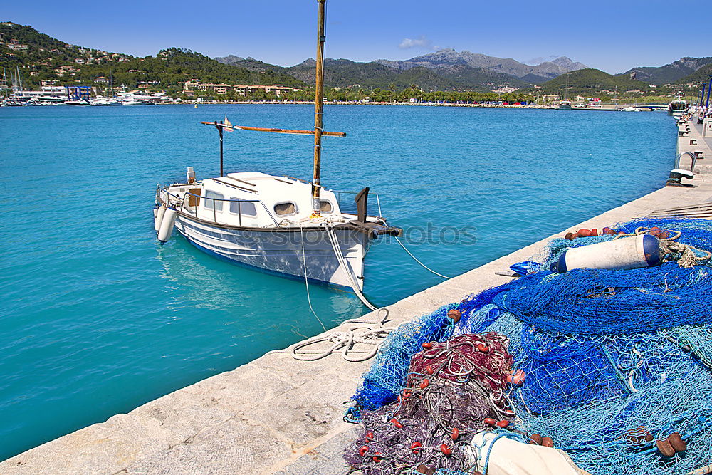 Similar – Image, Stock Photo Fishnets on fish boat. Yellow net.
