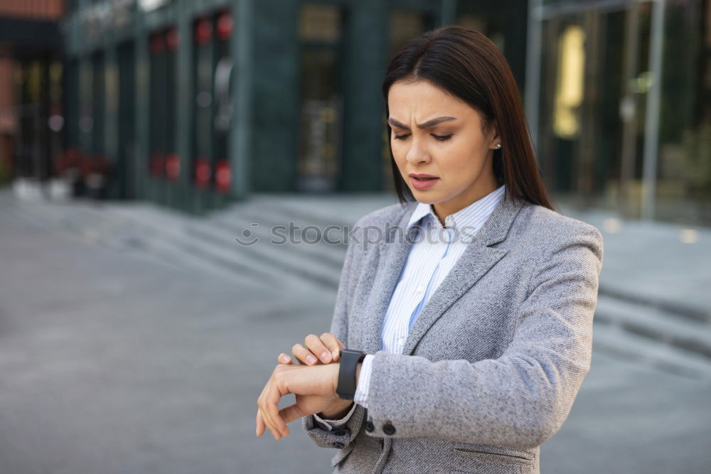 Similar – Image, Stock Photo Young businesswoman standing outside of office building