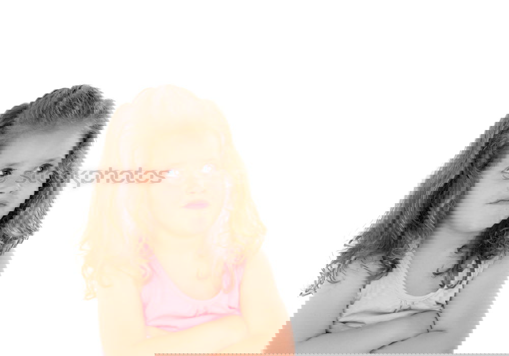Similar – Image, Stock Photo sad little girl Face Child